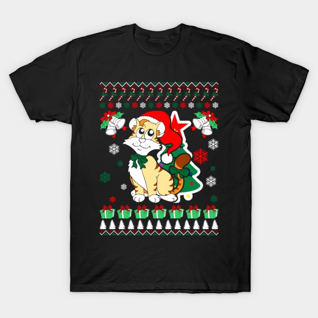 Christmas cat - Ugly Christmas Model T-Shirt by D3monic